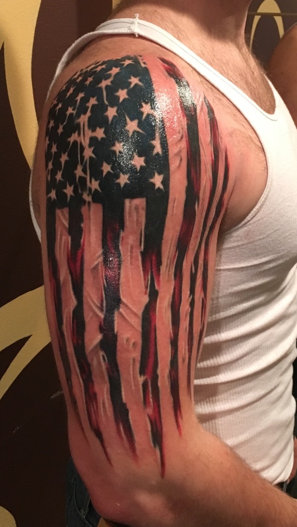 American Flag Tattoo Drawing Left Arm HD Png Download  Transparent Png  Image  PNGitem